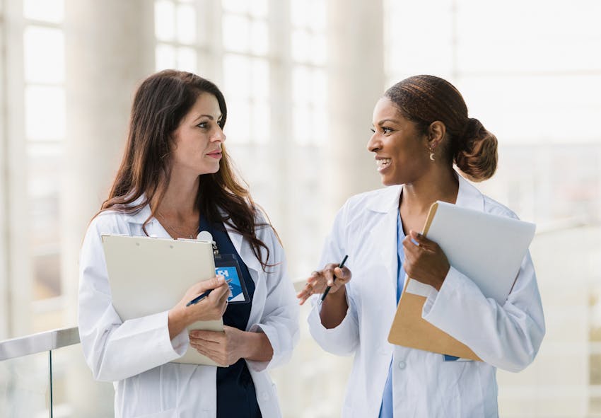 two doctors talking