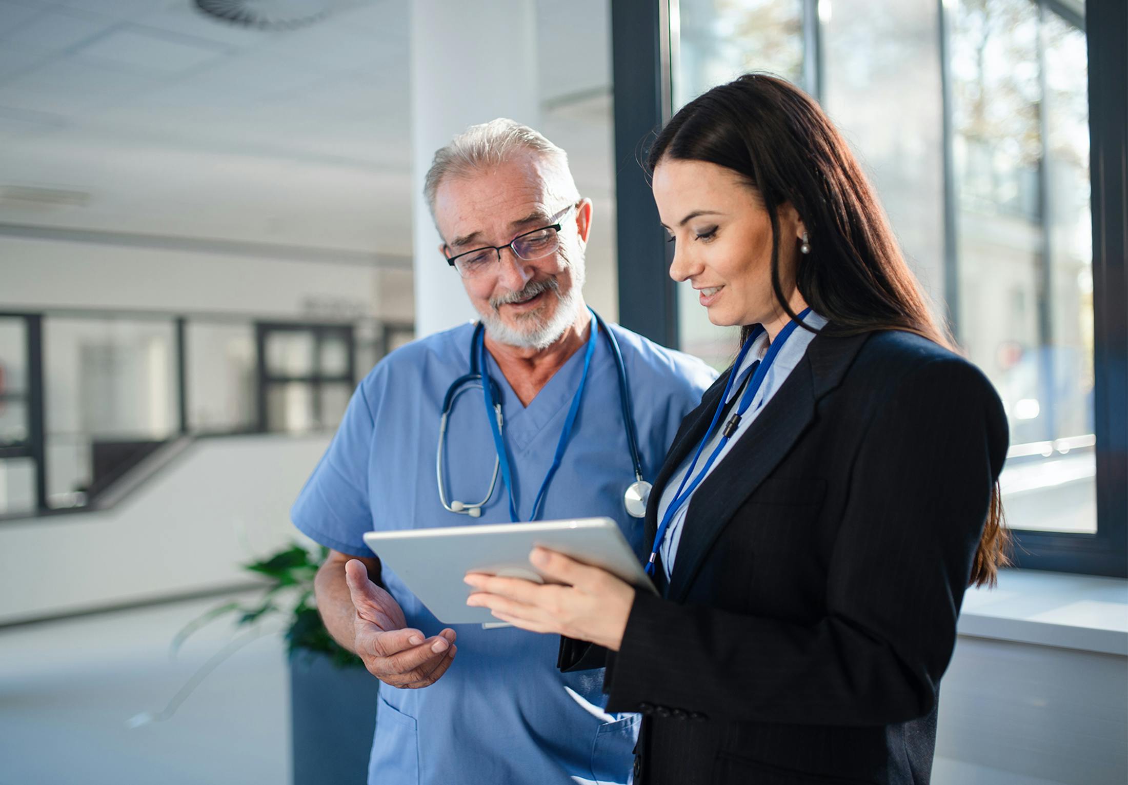 doctor talking with woman