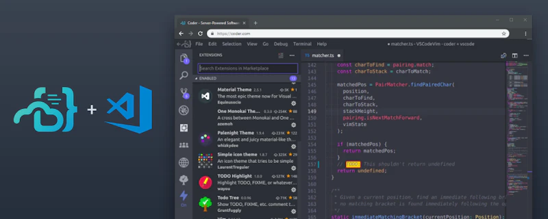 Screenshot of VS Code running in Coder
