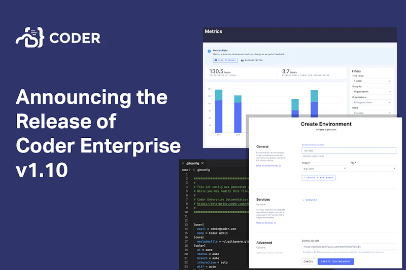 Announcing the release of Coder Enterprise v1.10