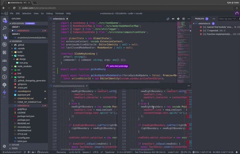 Screenshot of the Coder Cloud IDE showing VS Code accessed through a browser and running on Coder.com (Evolution of the Cloud-Based IDE)