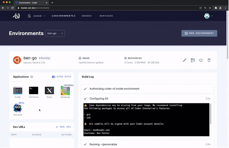 Launching GoLand from the browser 