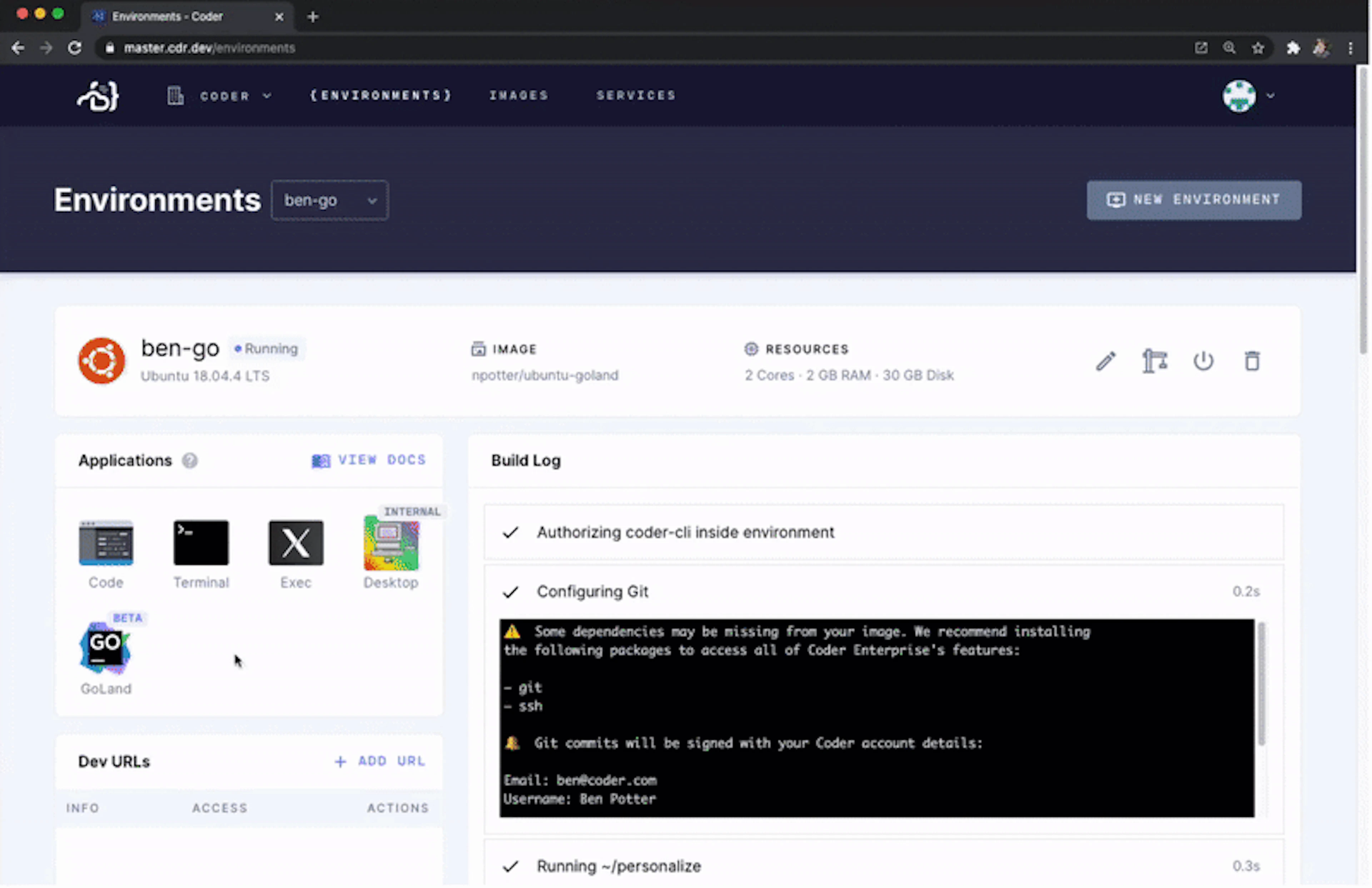 Launching GoLand from the browser 