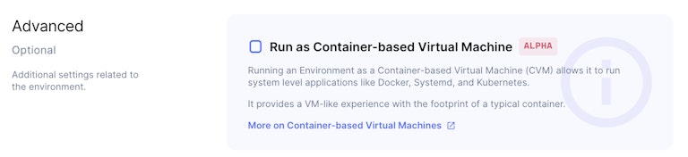 CVM option in Coder