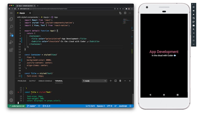 Mobile development with Coder