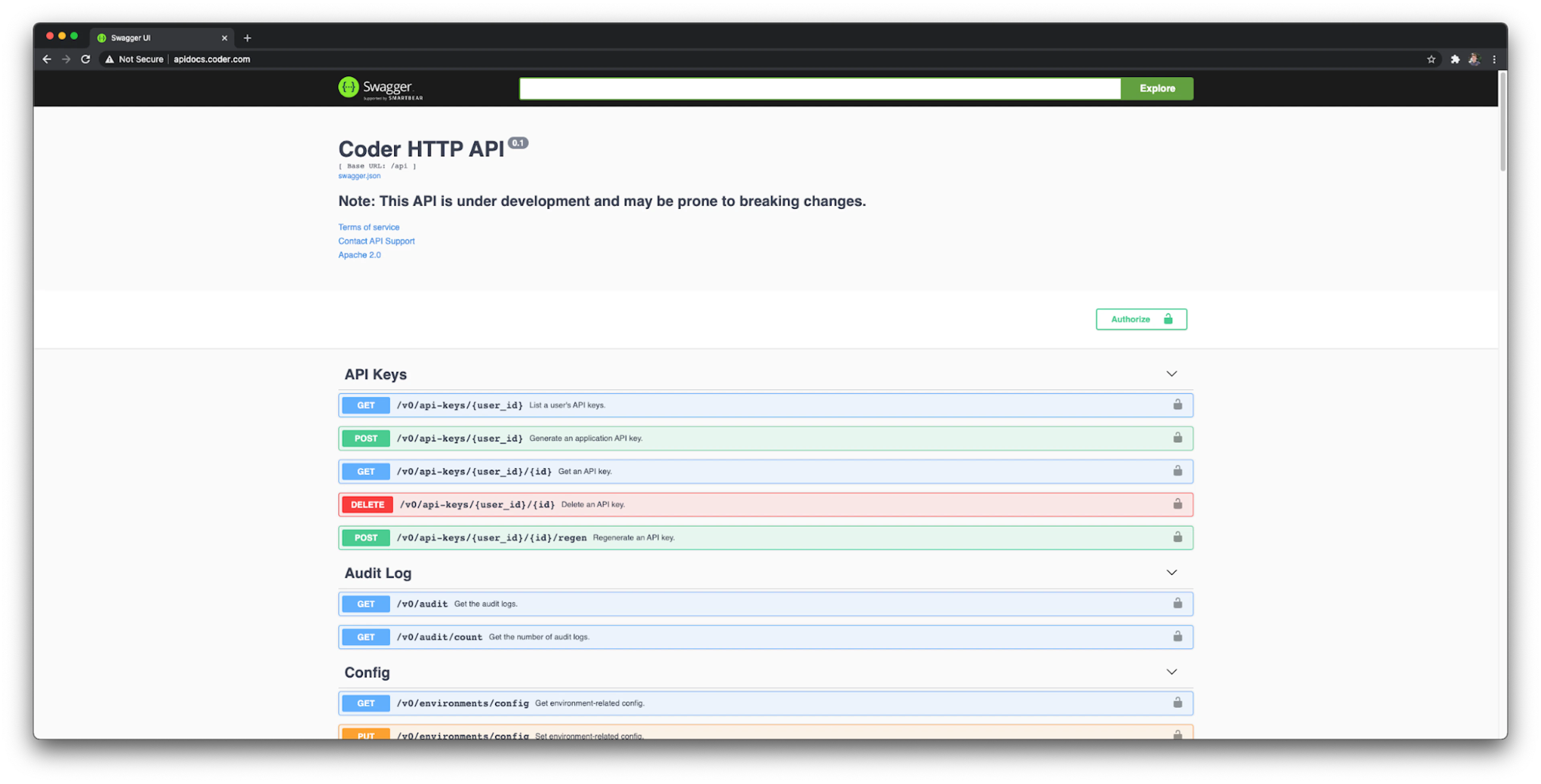Coder API Docs