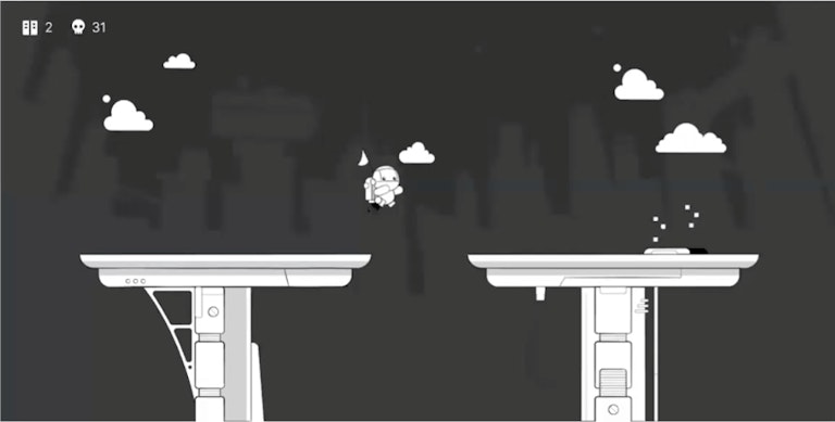 screen capture of game in action with dark mode