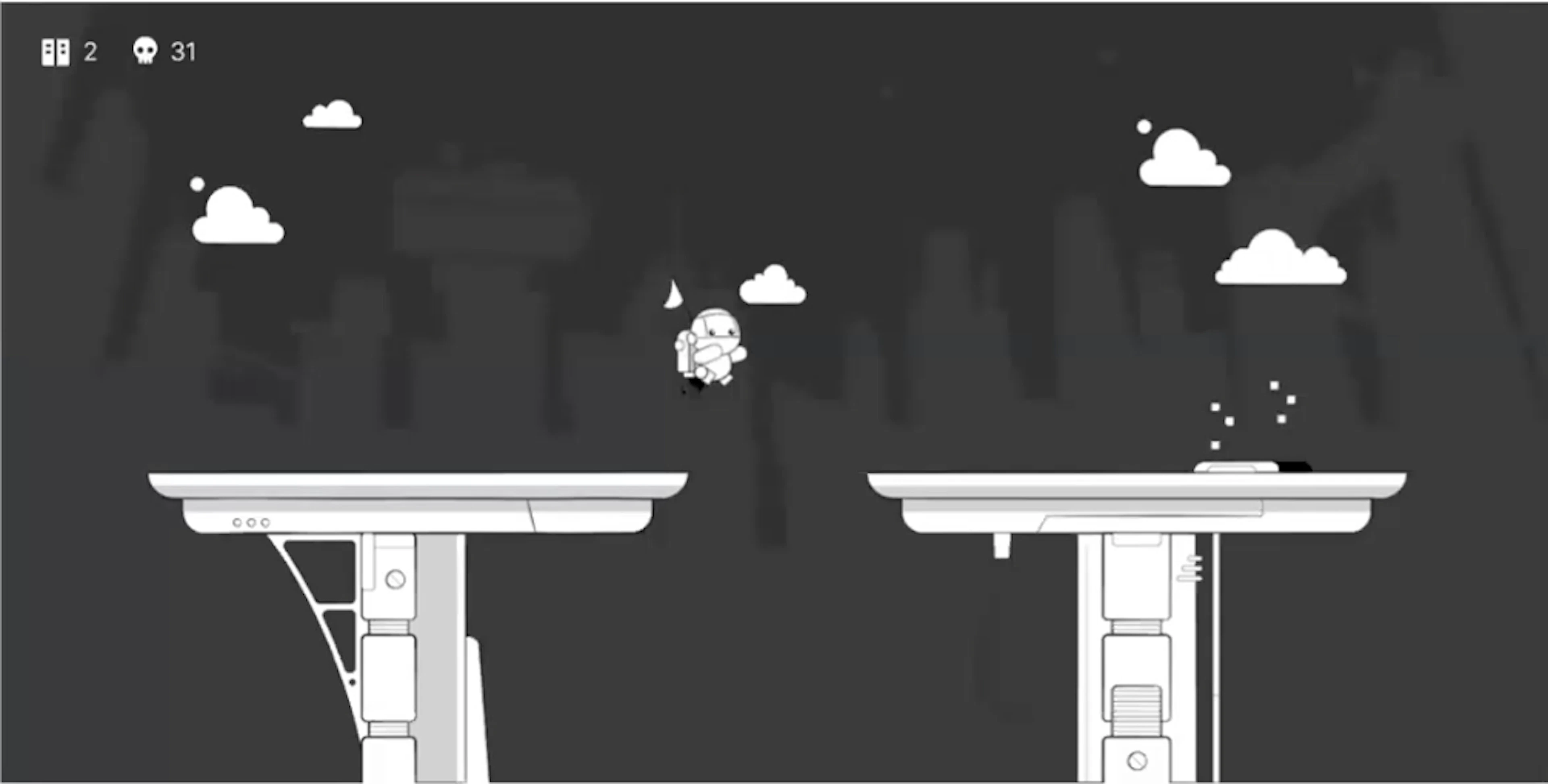 screen capture of game in action with dark mode