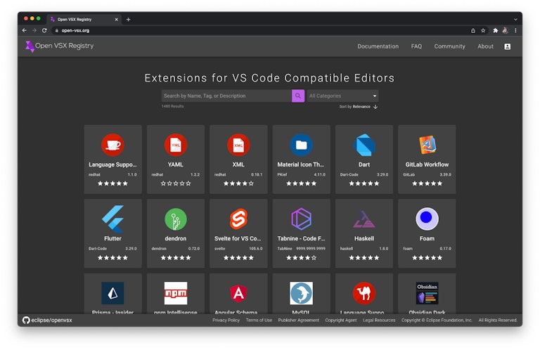 Open-VSX.org extension registry