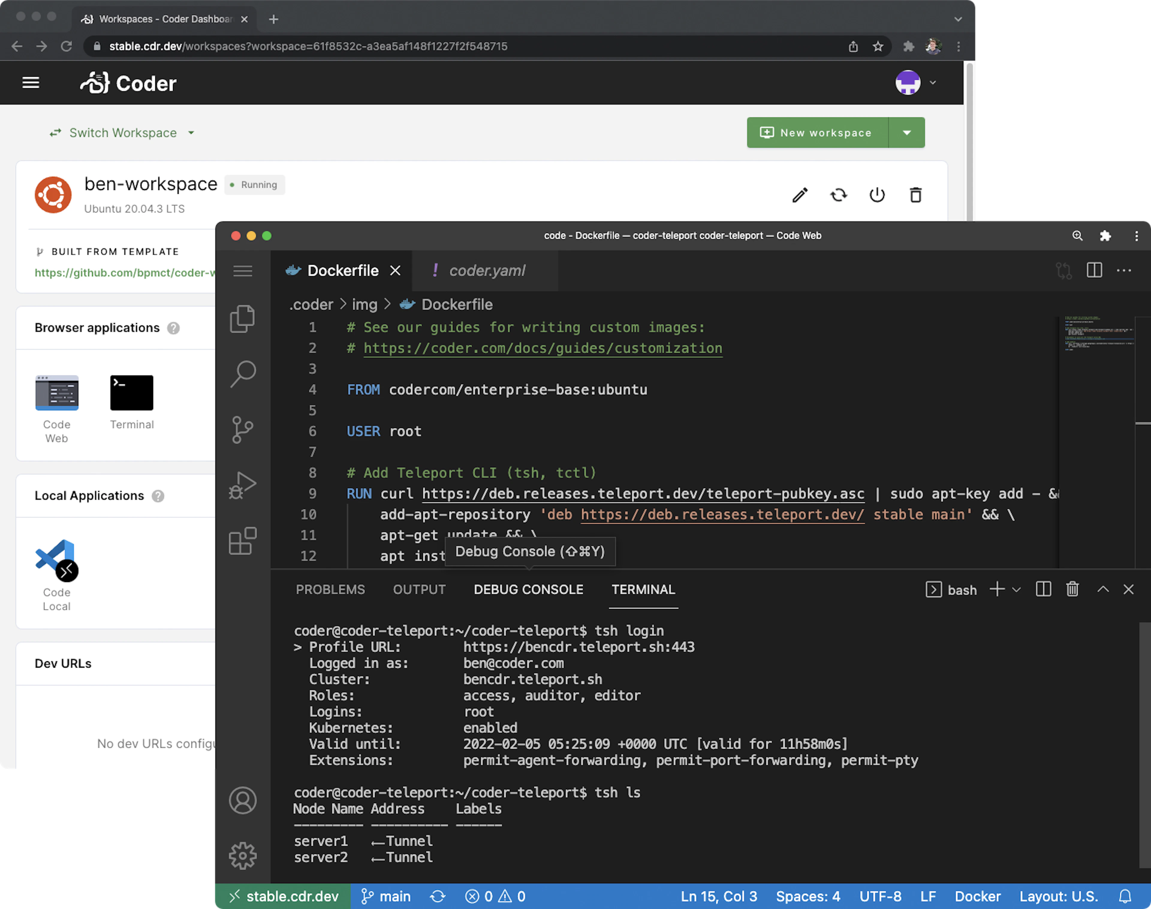 Teleport and Coder