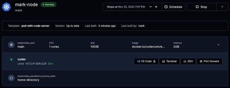 A Coder workspace, created and maintained with Coder v2 OSS
