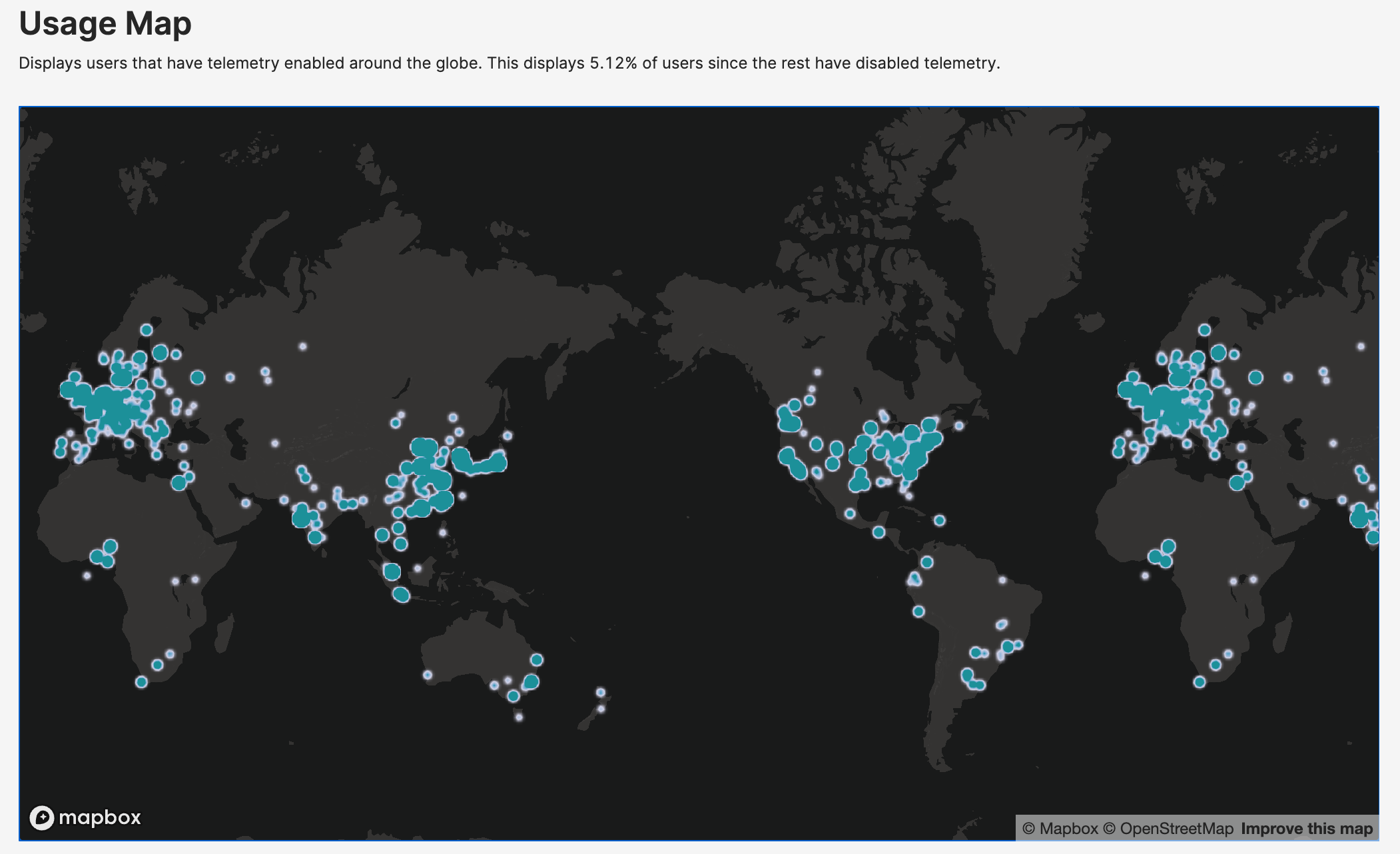 global usage map of code-server users