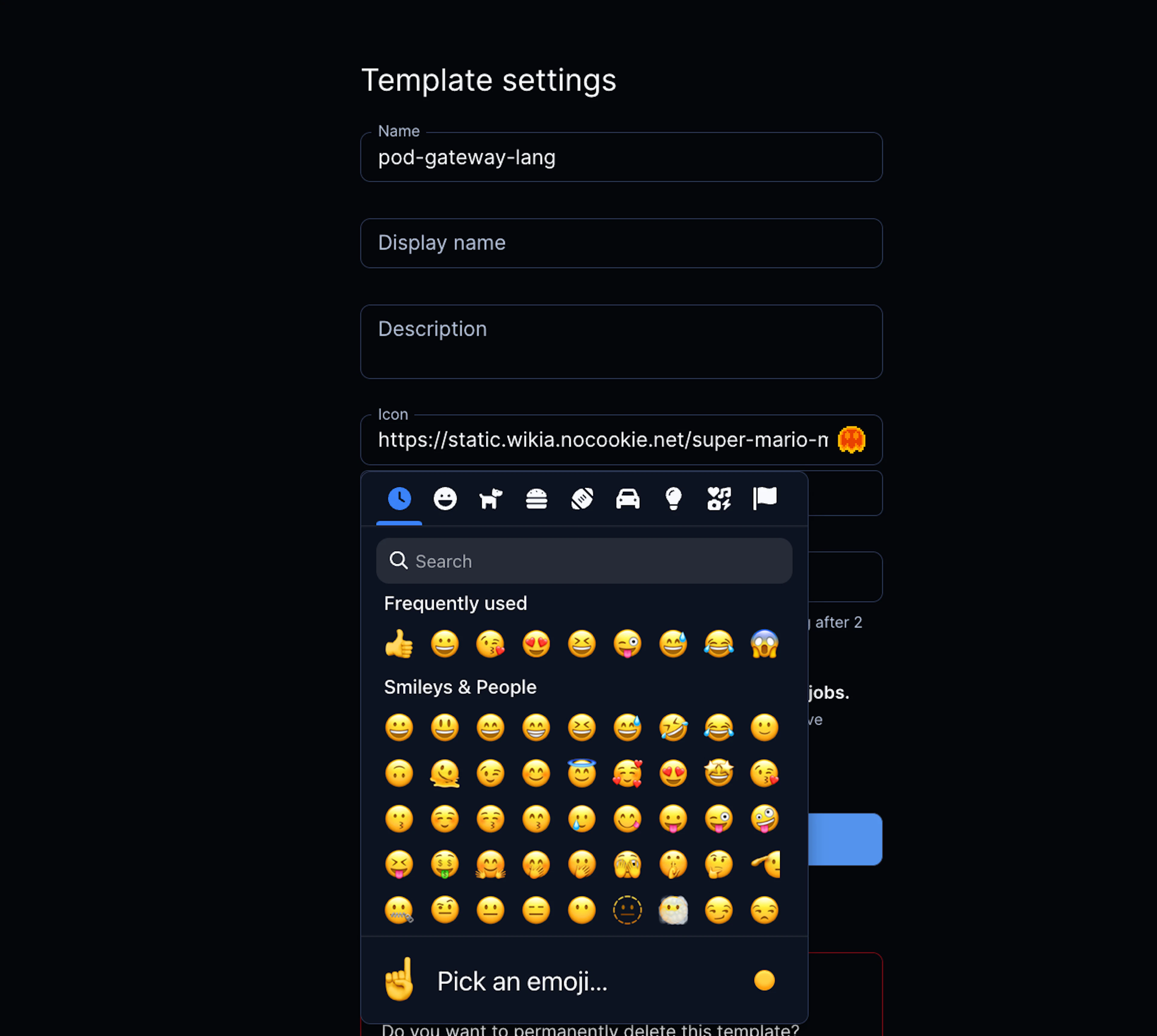 Adding emojis to a Terraform-based Coder template