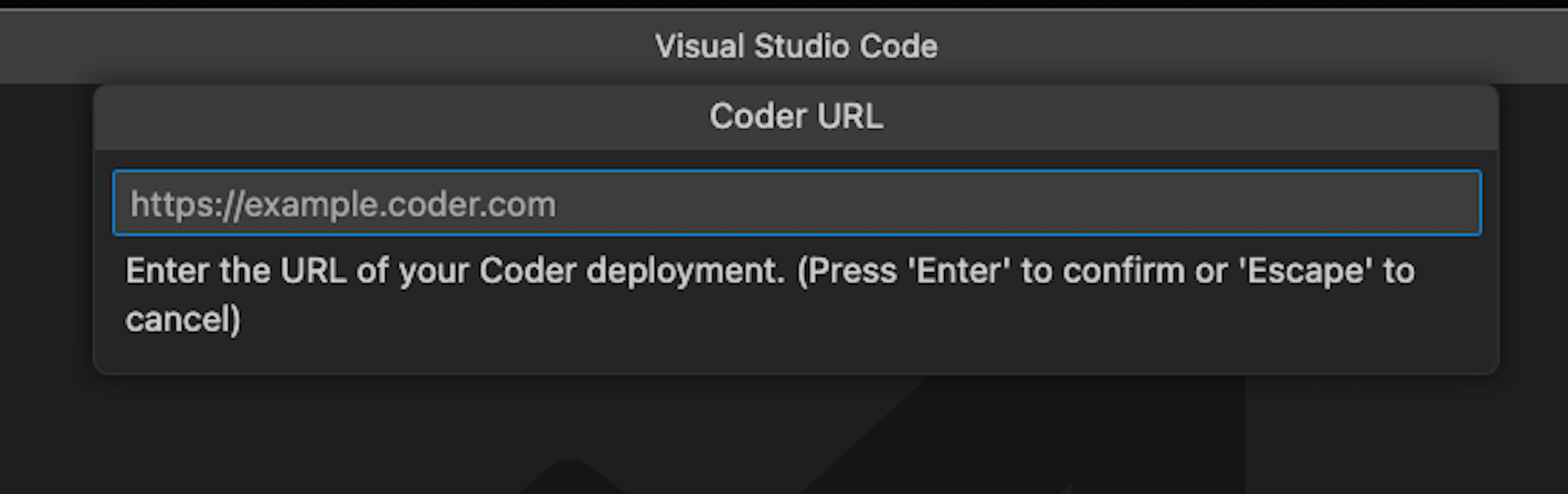 Enter the Coder Access URL to login