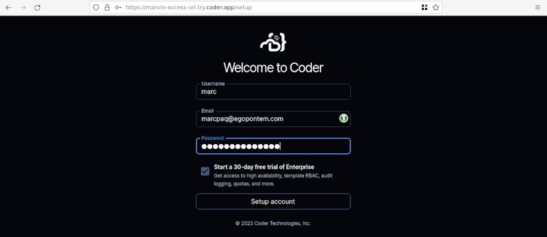 Setting up an account