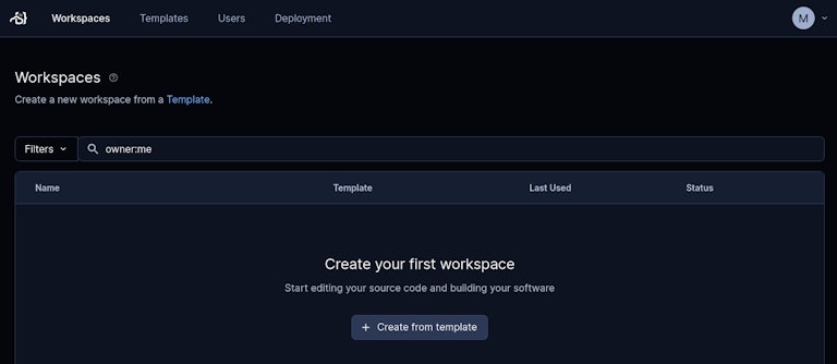 Create a workspace from a template