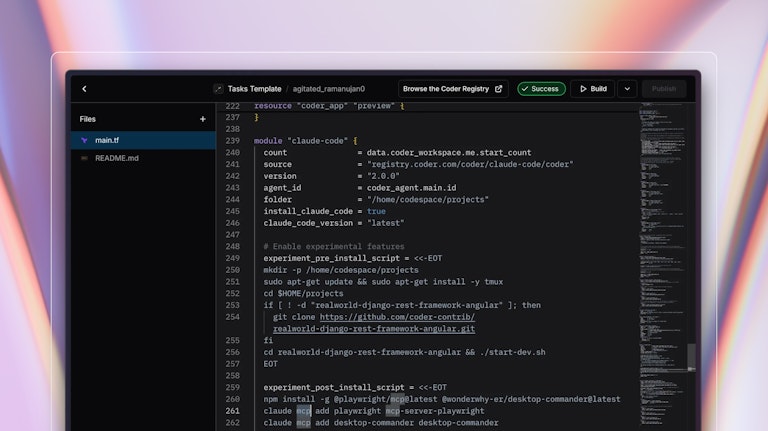 Coder Templates are the blueprints for provisioning coding agents.