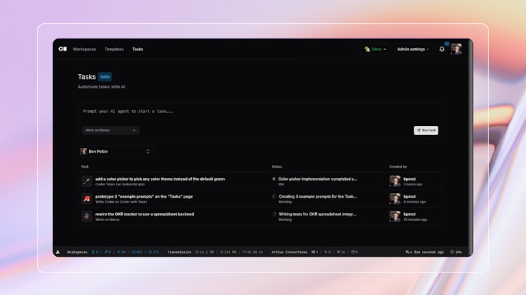 Screenshot of running tasks asynchronously.