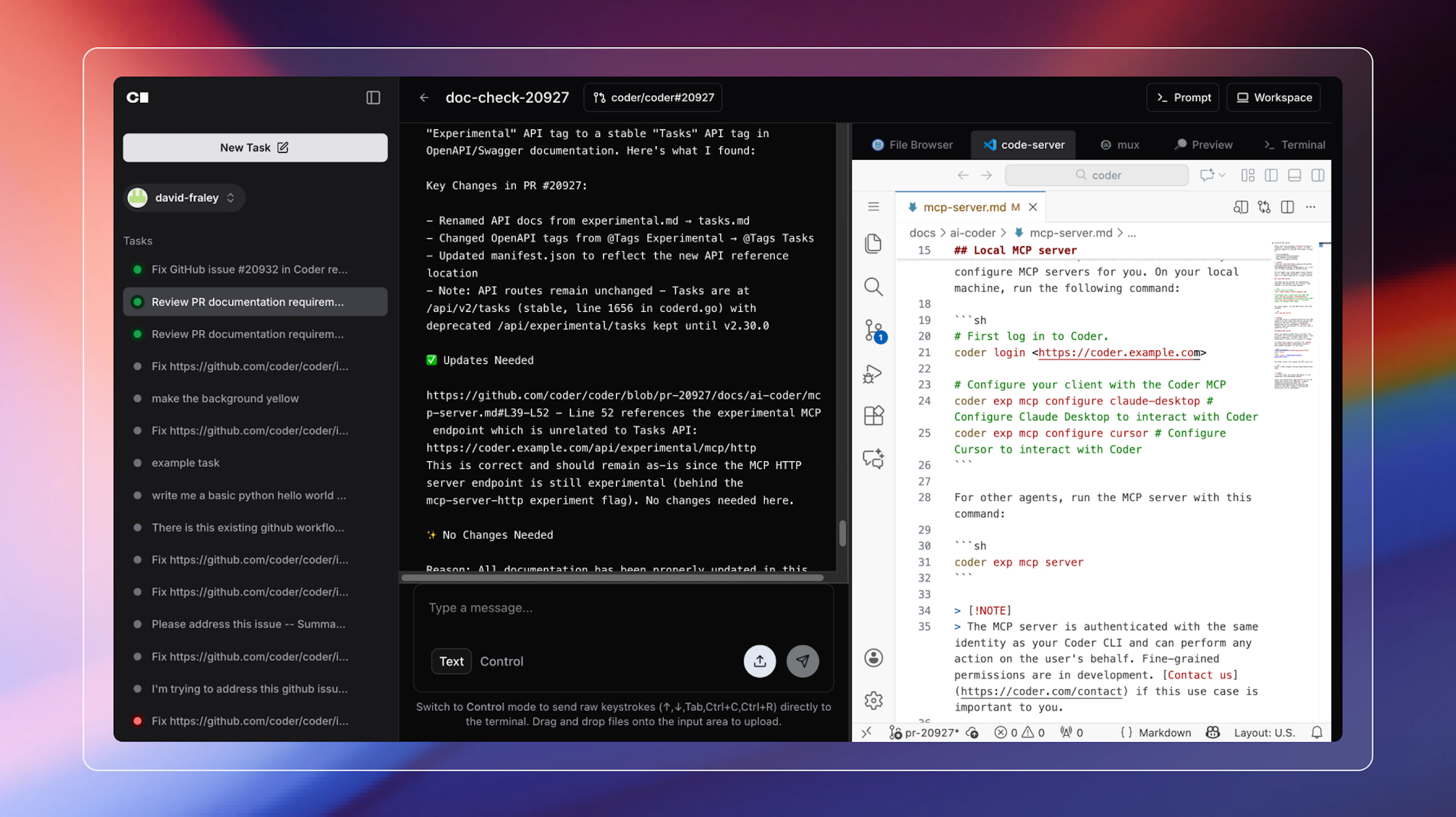 Coder Tasks