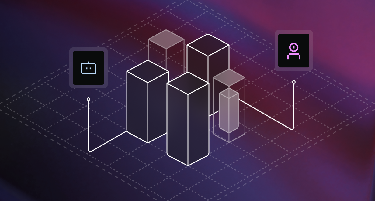 a blog post hearder image of boxes on a grid with a purple background