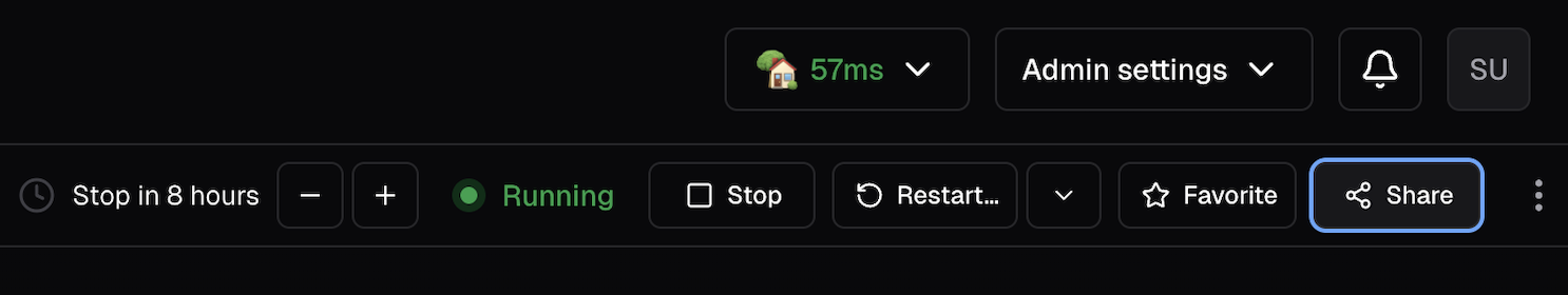 Workspace Sharing Button Highlight