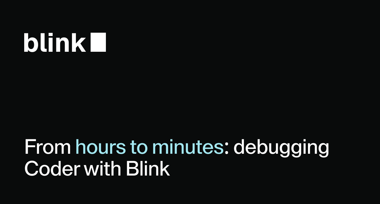 Blog post thumbnail of title with Blink logo over black background
