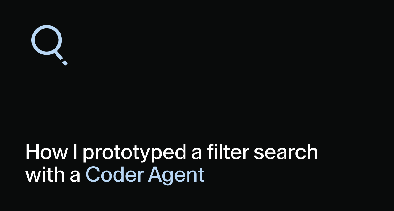 A blog post thumbnail image of the title and a search icon over a black background