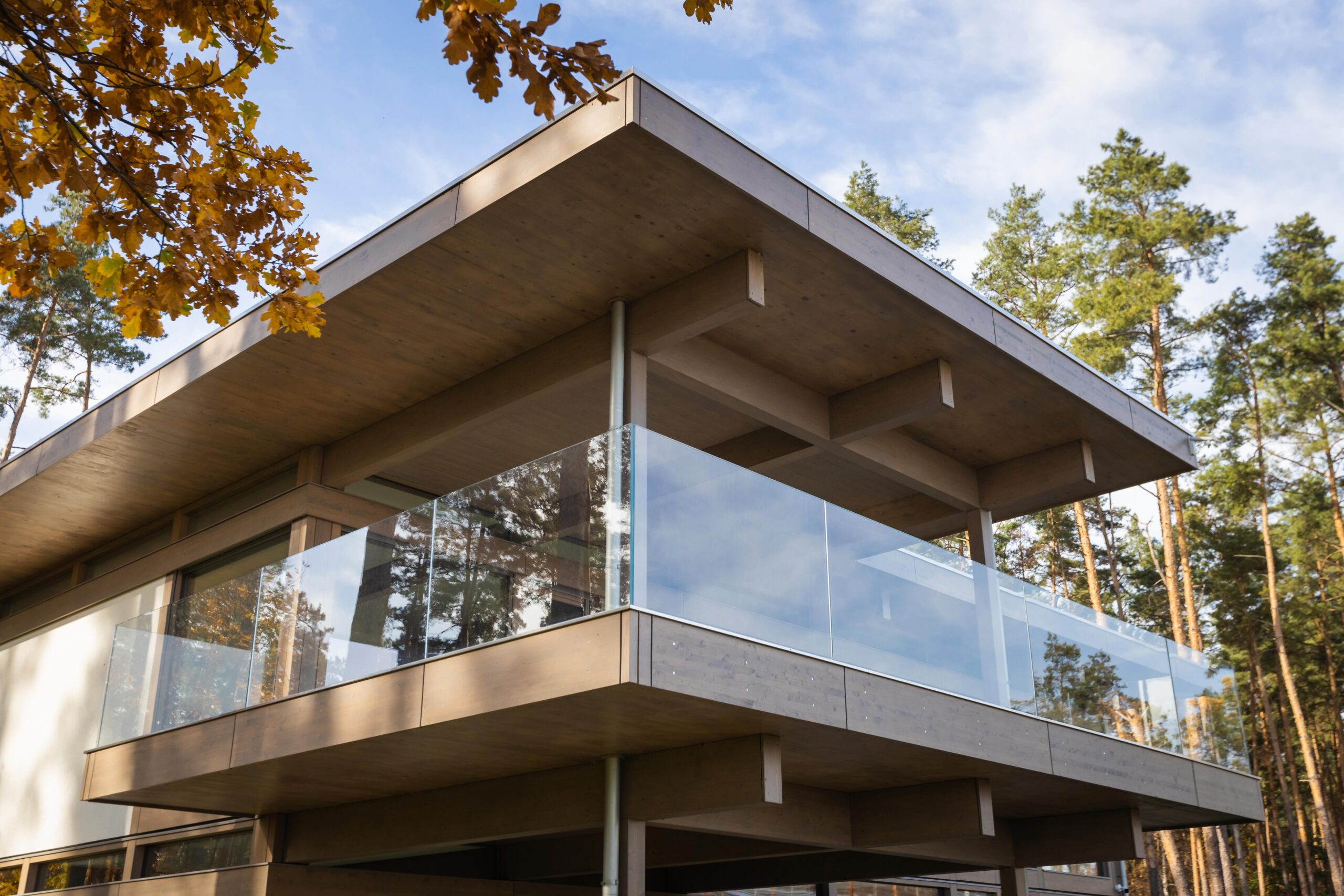 Edition flat roof with enclosed timber lining