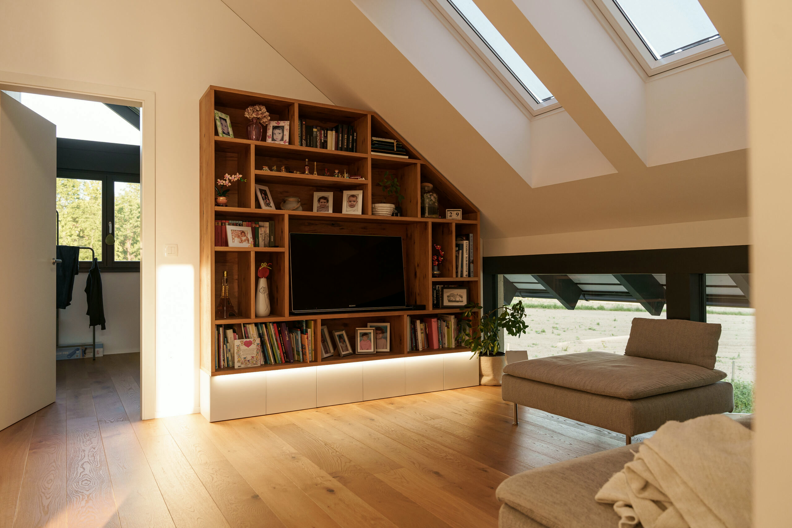 Bright shared space on the attic floor
