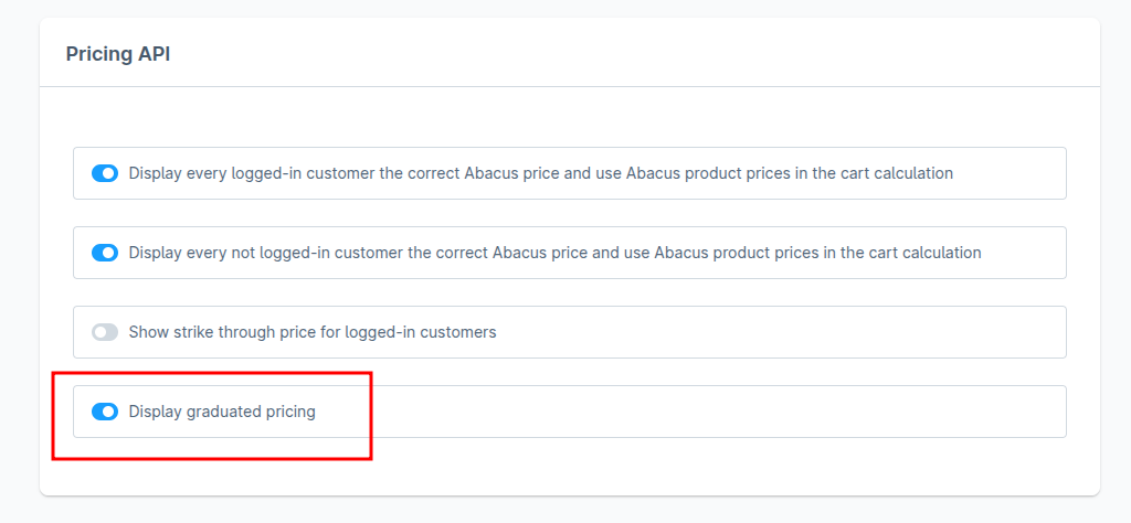 Graduated prices plugin configuration