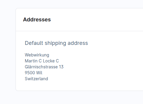 Address in shopware