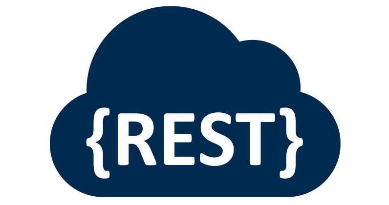 Symbol einer REST-Schnittstelle: eine Wolke mit der Aufschrift REST