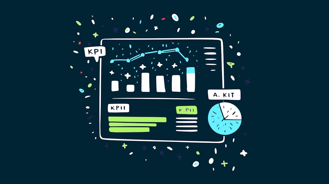 Illustration: ein Dashboard mit KPI-Diagrammen