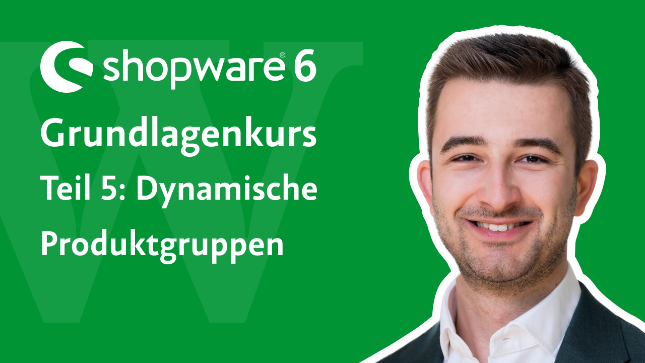 Videovorschau: Shopware 6 Grundlagenkurs, Teil 5 – Dynamische Produktgruppen