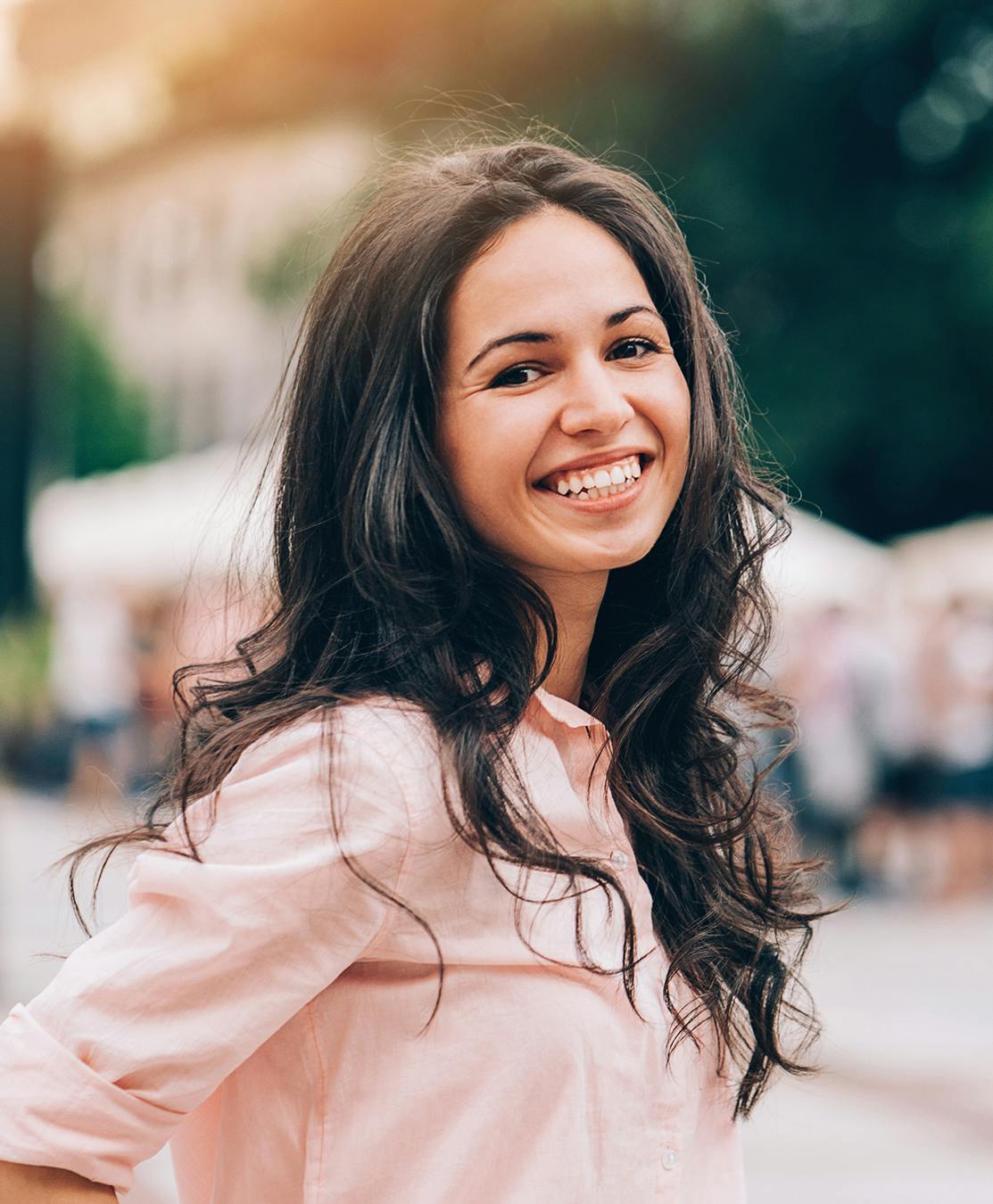 Smiling lady pictured outside