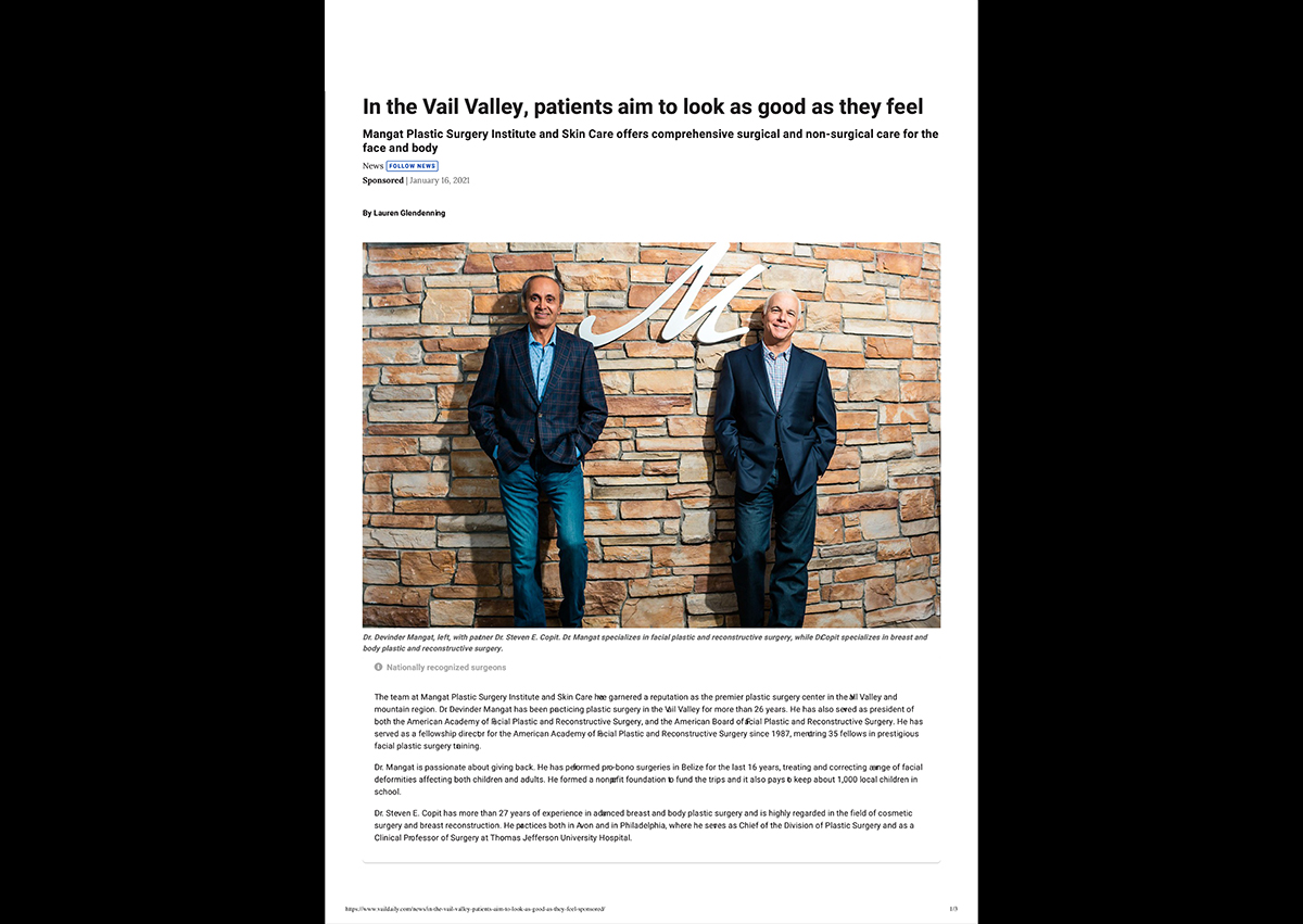 Vail Valley Plastic Surgery and Skin Care Blog | Featured in VailDaily News