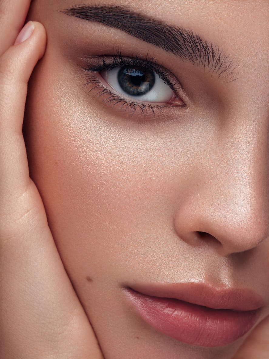 close-up of beautiful woman's face