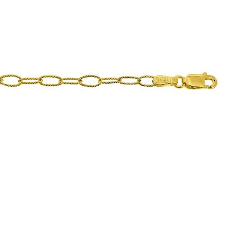 Textured Oval Chain 9.5mm - 14K solid gold chain