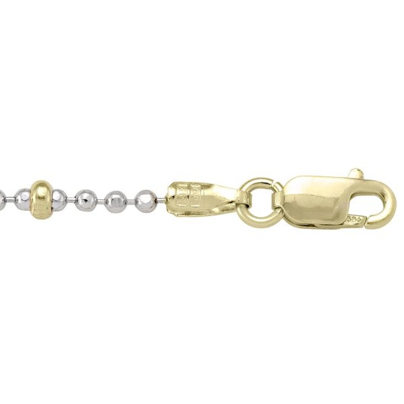 Tone Gold Station Bead Chain 2.7mm - 14K solid gold chain