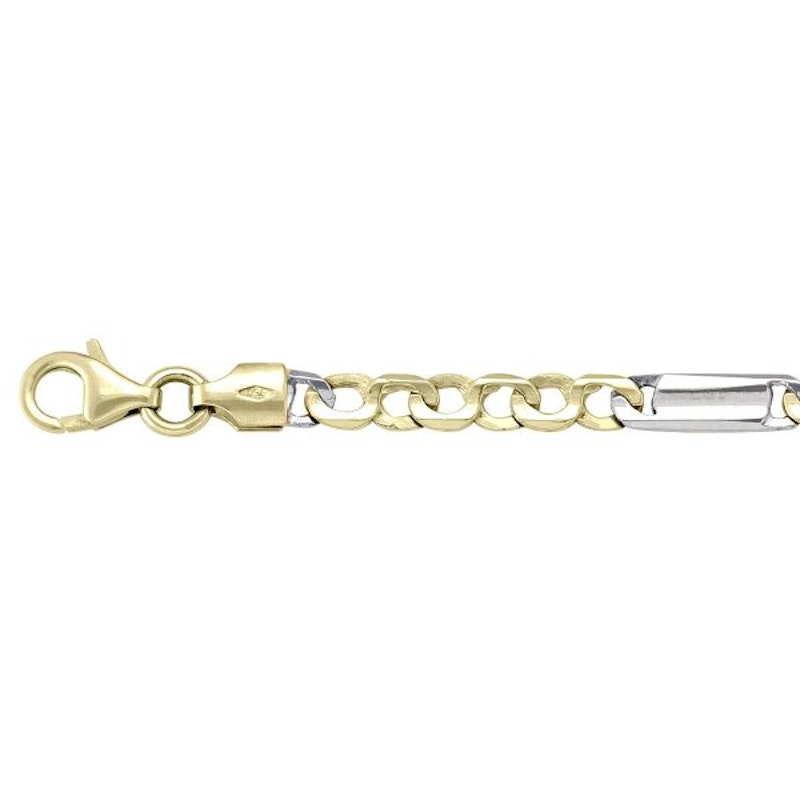 Tone Flat Fancy Chain 3.7mm - 18K solid gold chain