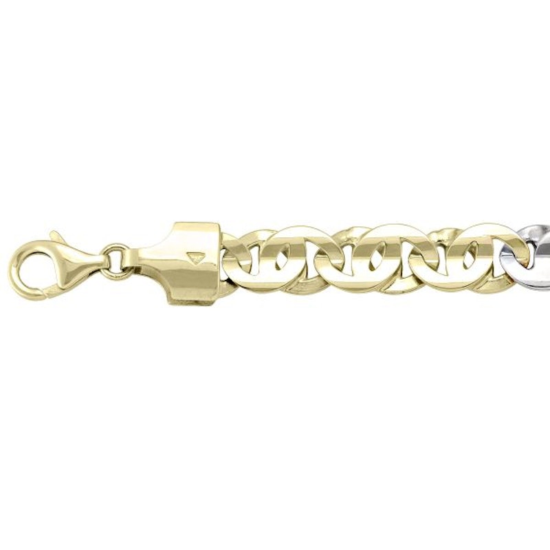 Tone Flat Fancy Chain 8.4mm - 14K solid gold chain