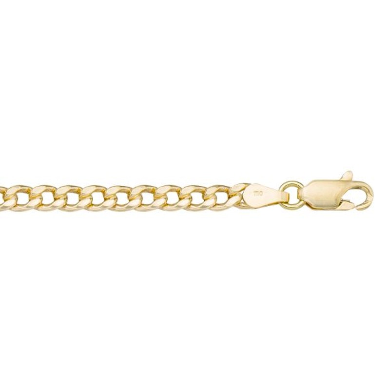 Gold Curb Chain 4mm - 14K hollow gold chain