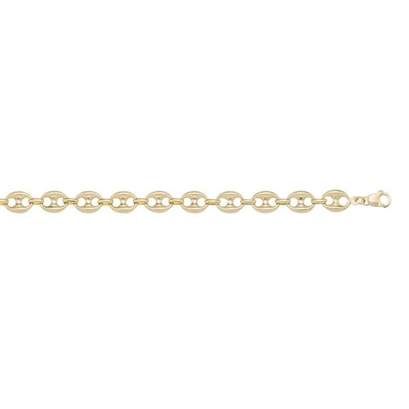 Gold Puffed Anchor Chain 5mm - 14K hollow gold chain