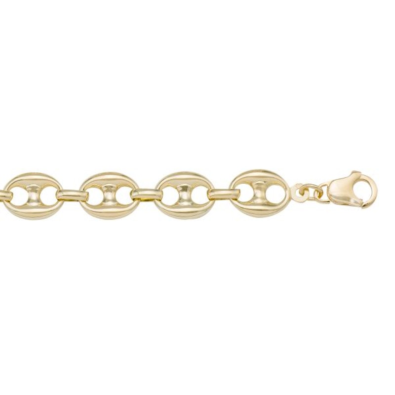 Gold Puffed Anchor Chain 11mm - 14K hollow gold chain