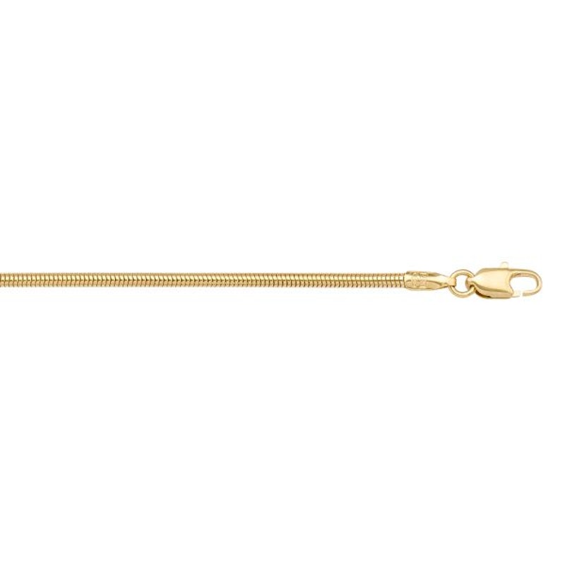 Gold Round Snake Chain 1mm - 14K solid gold chain