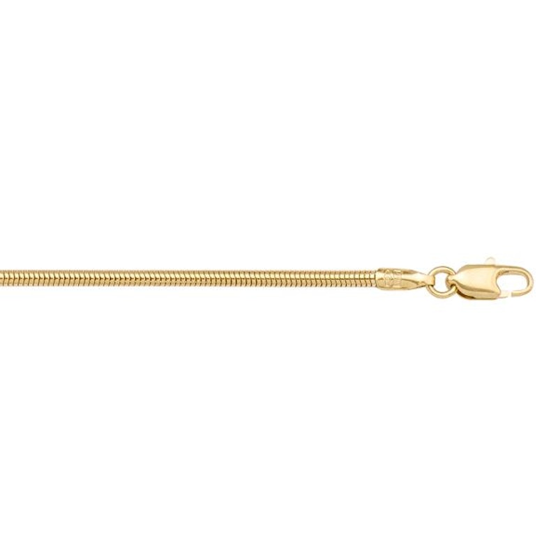 Gold Round Snake Chain 1.2mm - 14K solid gold chain