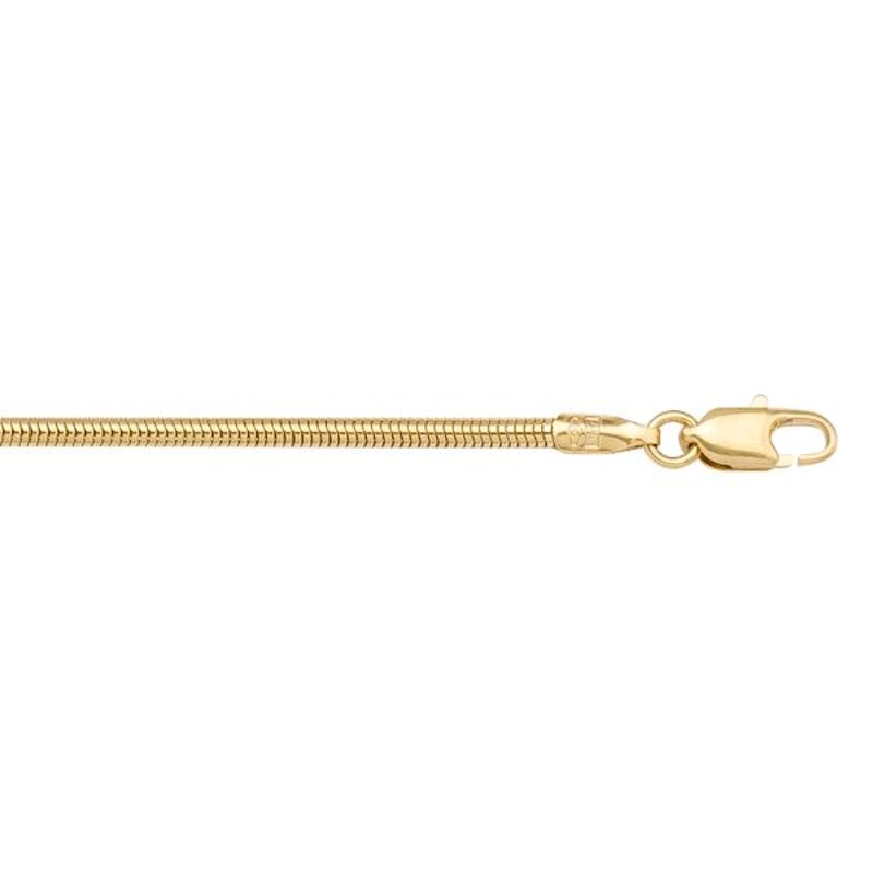Gold Round Snake Chain 1.4mm - 14K solid gold chain