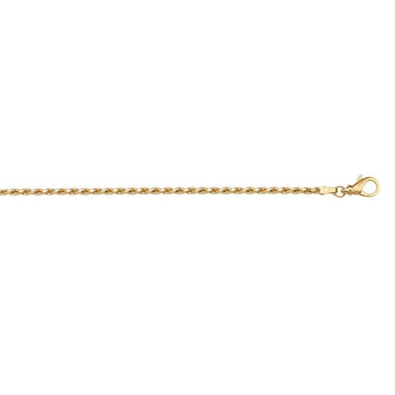Gold Diamond Cut Rope Chain 1mm - 14K solid gold chain