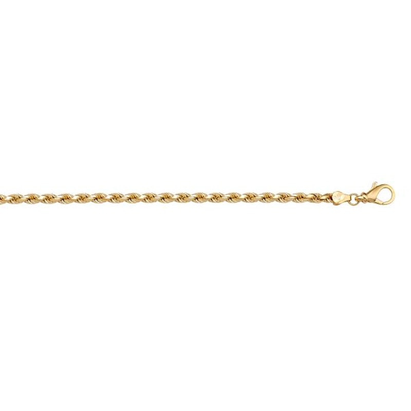 Gold Diamond Cut Rope Chain 1.3mm - 14K solid gold chain