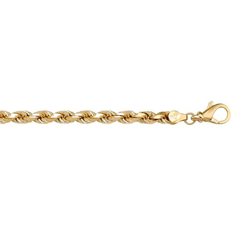 Gold Diamond Cut Rope Chain 3.3mm - 14K solid gold chain